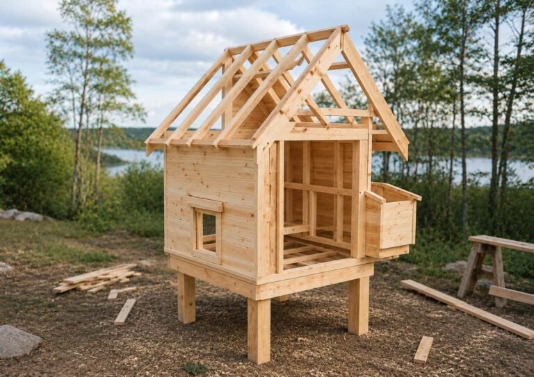 Modern 4×4 Chicken Coop Build Plan: Nesting Box, Patio Coop Farmhouse Design (PDF Download)