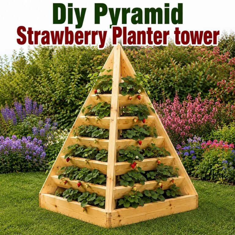 How to Build a Pyramid Strawberry Planter. Downloadable Woodworking Plans. Illustrated DIY Pyra