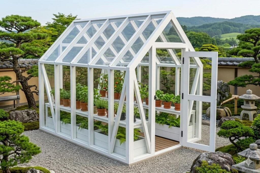 10x 6 greenhouse plan , Large DIY Wooden Greenhouse with Gable Roof (PDF Download)