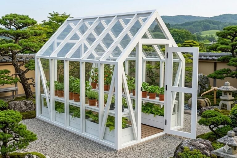 10x 6 greenhouse plan , Large DIY Wooden Greenhouse with Gable Roof (PDF Download)
