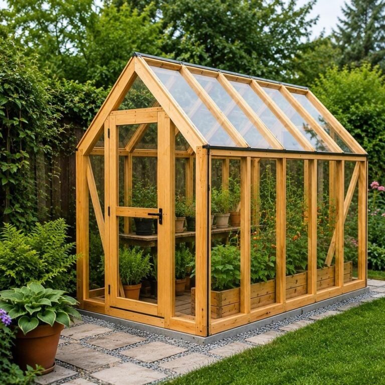 DIY Greenhouse Plans PDF | Wooden Backyard Greenhouse Build Plans | Small Garden Greenhouse She
