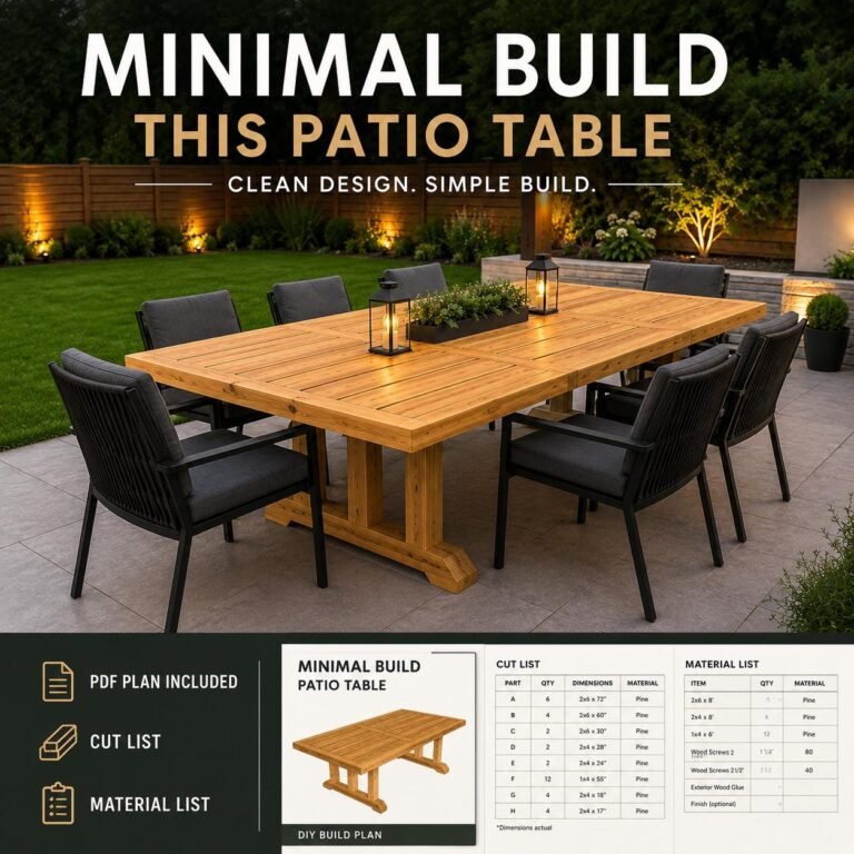 Outdoor Dining Table Plans | Easy DIY Woodworking, Patio Garden Table (PDF Download)