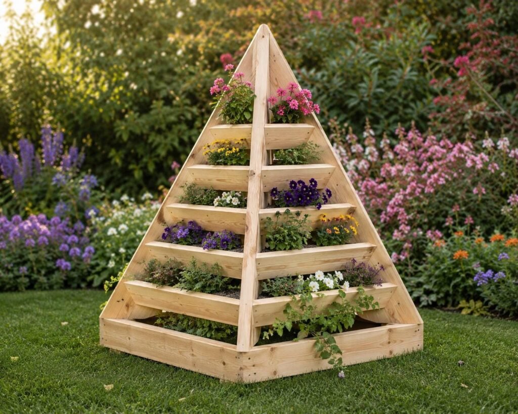 Strawberry Pyramid Planter Plans | Vertical Wooden Garden Tower (PDF Download)