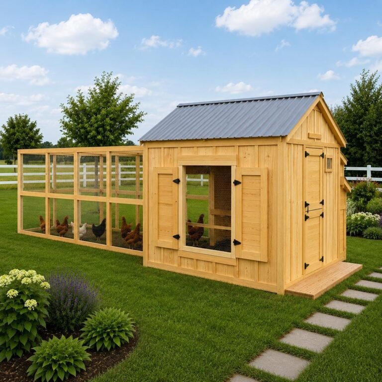 Large Chicken Coop & Run Plans | Walk-In Backyard Hen House Blueprint (PDF Download)