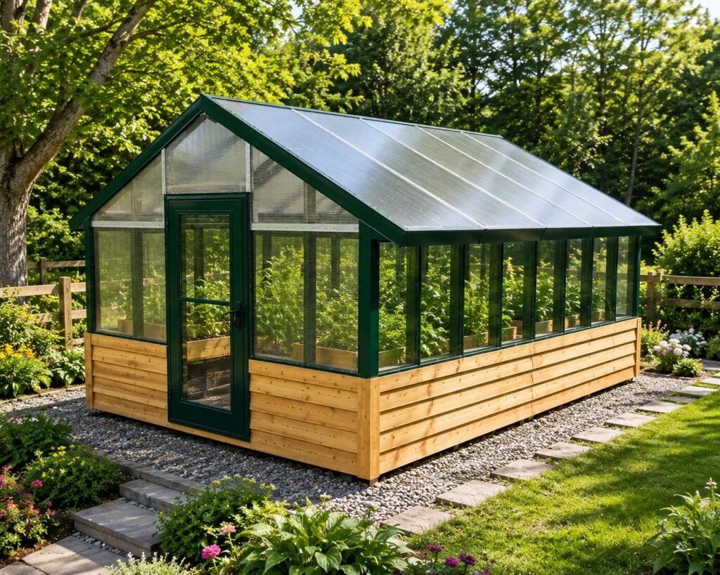 12×16 Greenhouse Plans with Twin Wall Glazing PDF | DIY Backyard Greenhouse Build