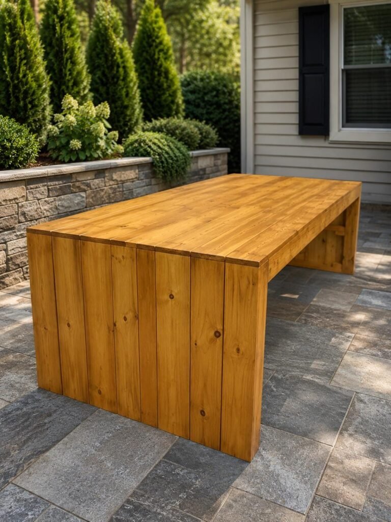 84″ Outdoor Table Plans PDF | DIY Wood Dining Table Plans | Rustic Kitchen Table Build | Furnit