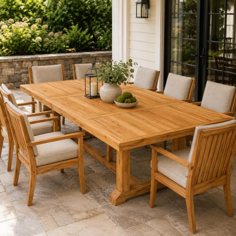 Rustic Outdoor Dining Table Plans | Farmhouse DIY Woodworking, Patio Garden Table (PDF Download