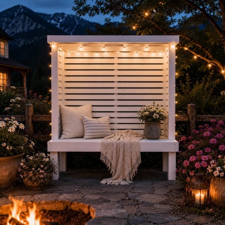 Privacy Nook Bench Plans | Outdoor Arbor Seating Woodworking PDF