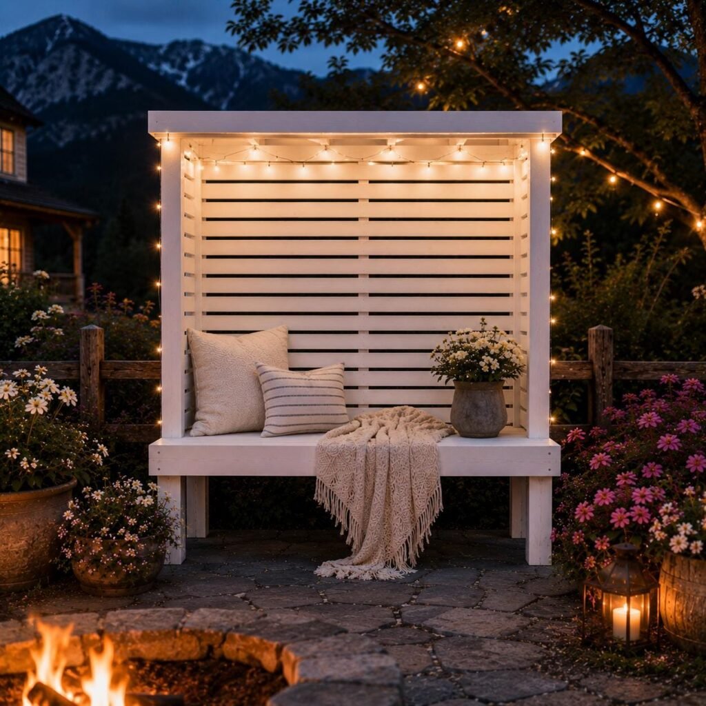 Privacy Nook Bench Plans | Outdoor Arbor Seating Woodworking PDF
