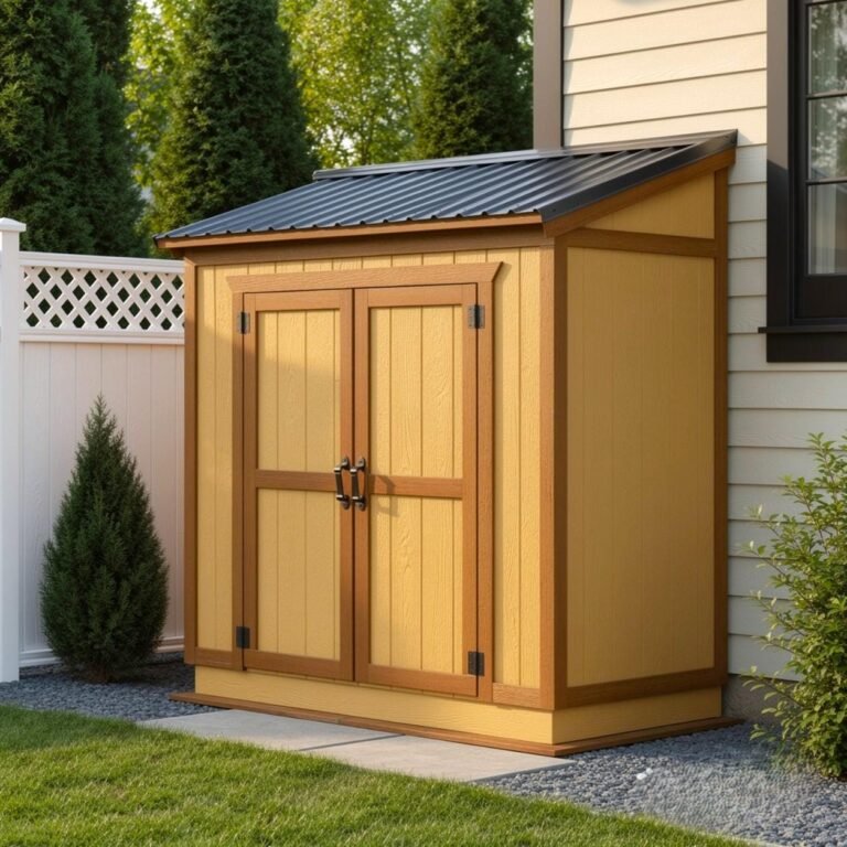 4×8 Lean-to Garden Shed Plans | Outdoor Garden Storage Blueprints | tools shed woodworking  | I