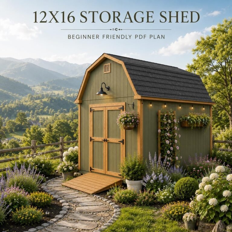 12×16 Garden Shed Plans | Modern Backyard Studio Blueprint (PDF Download)