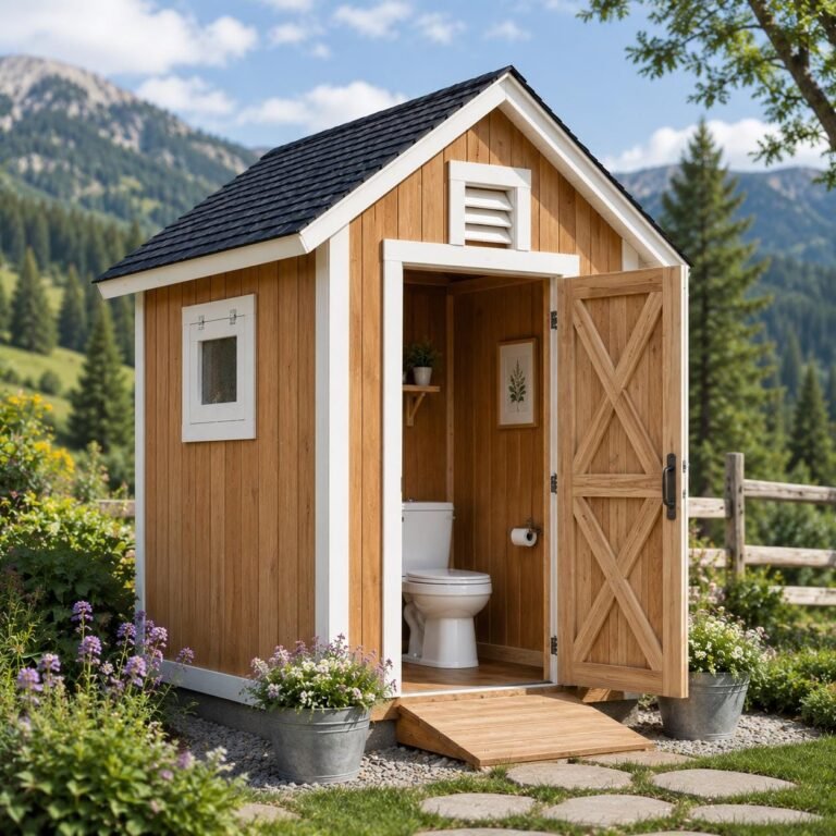 8×5 Outhouse Plans, Outdoor Toilet & Latrine Building Plan, DIY Privy Woodworking PDF, Material
