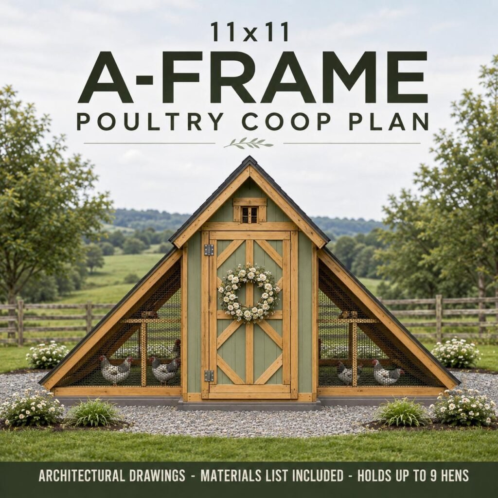 A-Frame Chicken Coop Plans: DIY Backyard Poultry Shelter for 10 hens