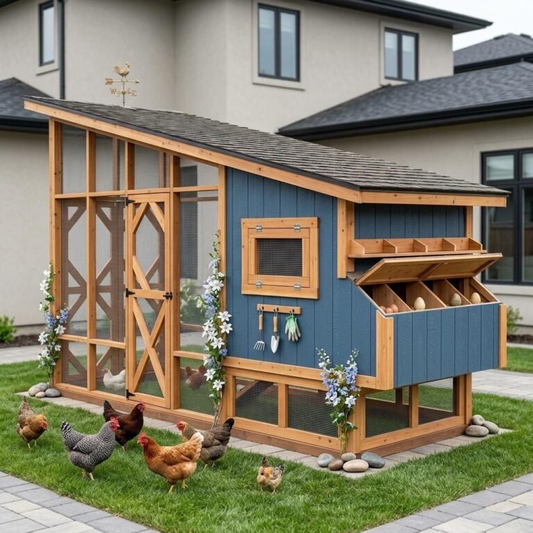 Large Chicken Coop Plans PDF | DIY Farmhouse Hen House with Attached Run | Step-by-Step Poultry